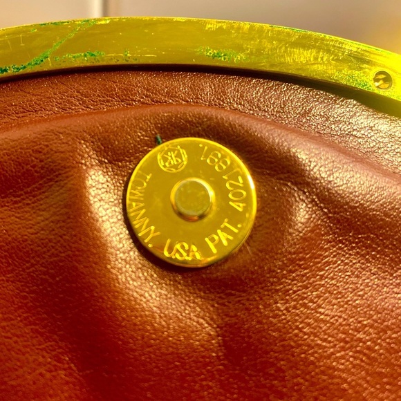 ETIENNE AIGNER LEATHER SHOULDER BAG/CLUTCH - Rusty Brown Leather w/Brass Trim⚡️ - Picture 3 of 9